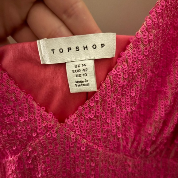 Hot Pink Sequin Mini Dress - Picture 5 of 6